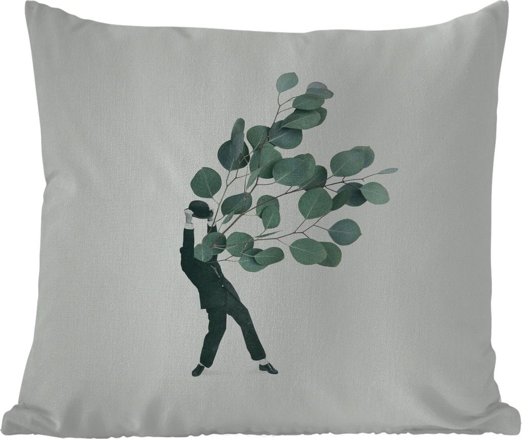 MuchoWow Outdoor Kissen - Ballon - Mann - Retro - 50x50 cm - Wetterfest - Lounge Kissen - Komfortabel - Kissen mit Bild