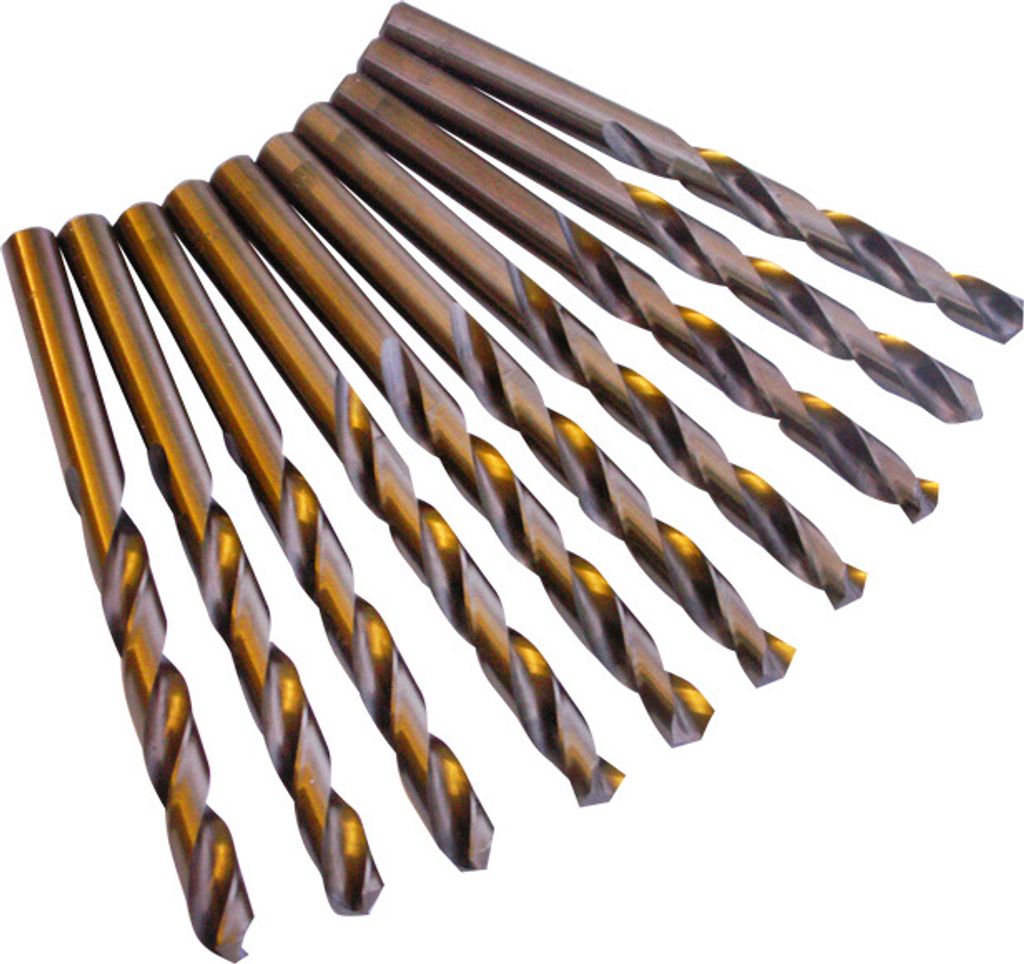 10x HSS-CO-Kobalt-Spiralbohrer für Metall, Ø 1 mm