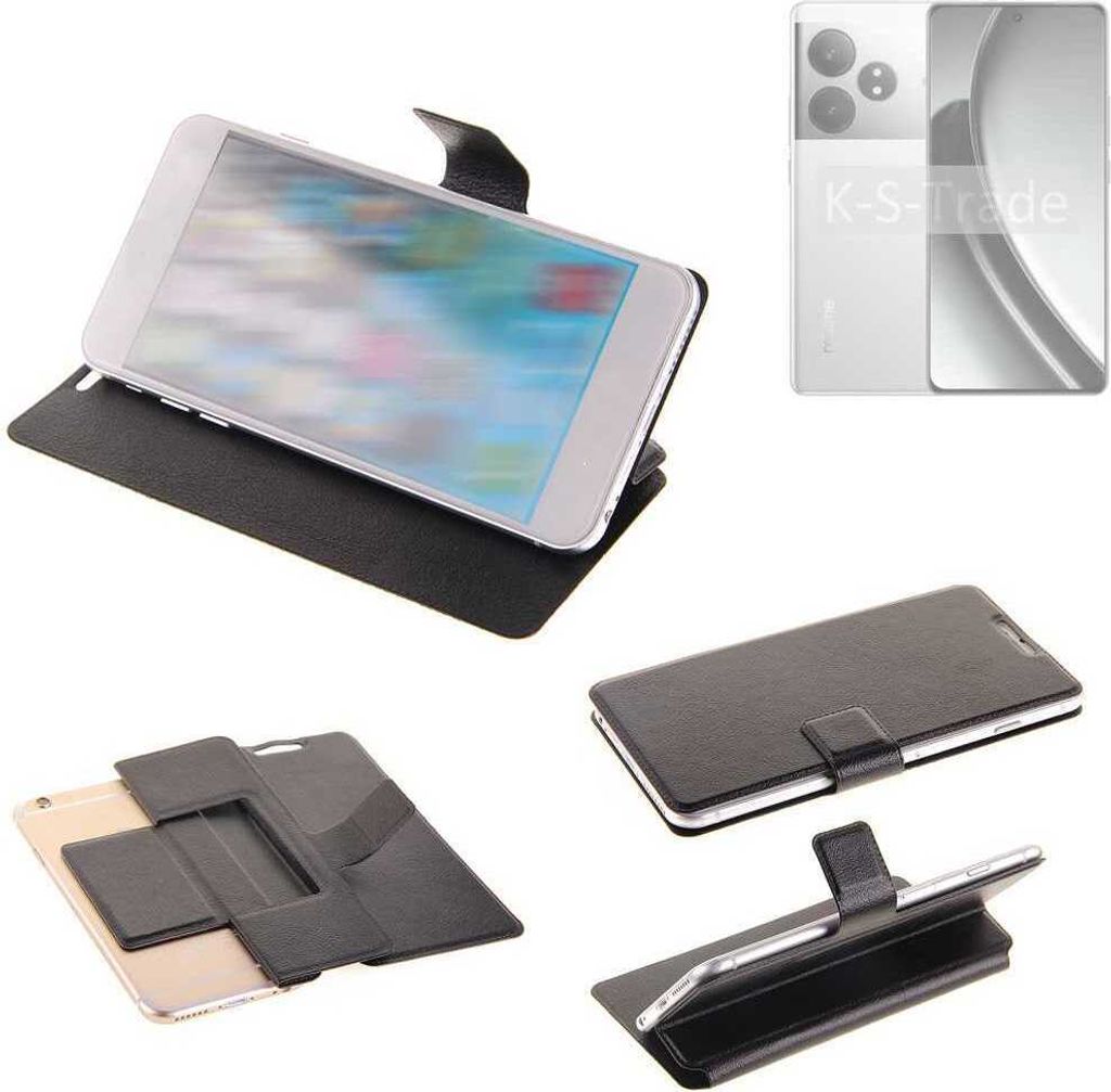 K-S-Trade Schutzhülle kompatibel mit Realme GT Neo 6 Schutzhülle Flip Cover Klapphülle Wallet Case Slim Handyhülle bookstyle schwarz