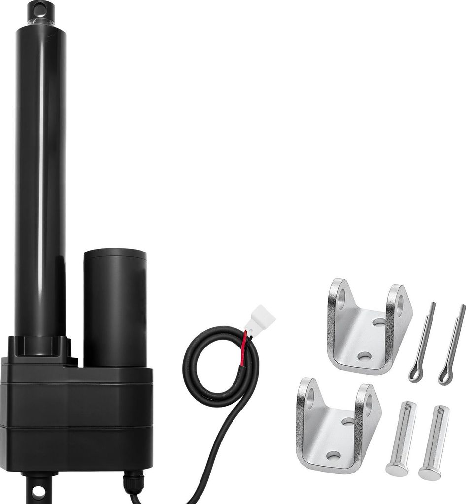 SucceBuy 12-V-Linearantrieb, 200 mm Hub, 9000 N Kraft, IP65, 5 mm/s Geschwindigkeit, Lineartechnik-Aktuatoren mit Halterungen für industrielle Mas...