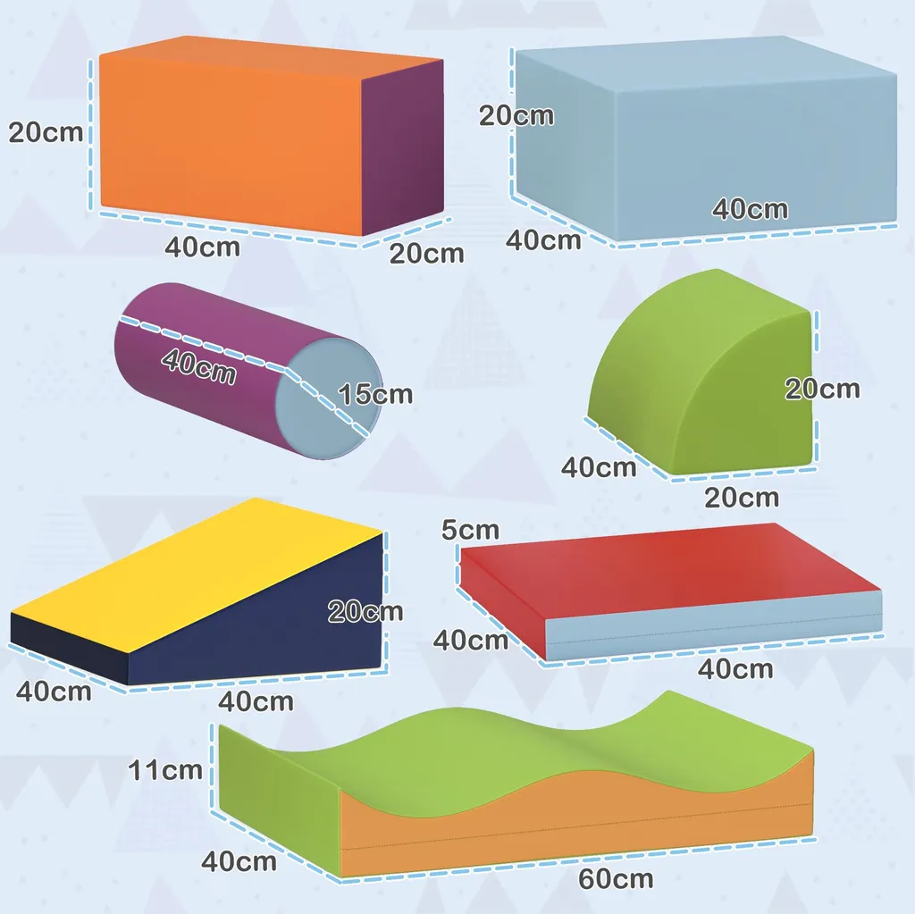 Module de Motricité Mousse Bébé 7 Pièces - Parcours Éveil Ludique