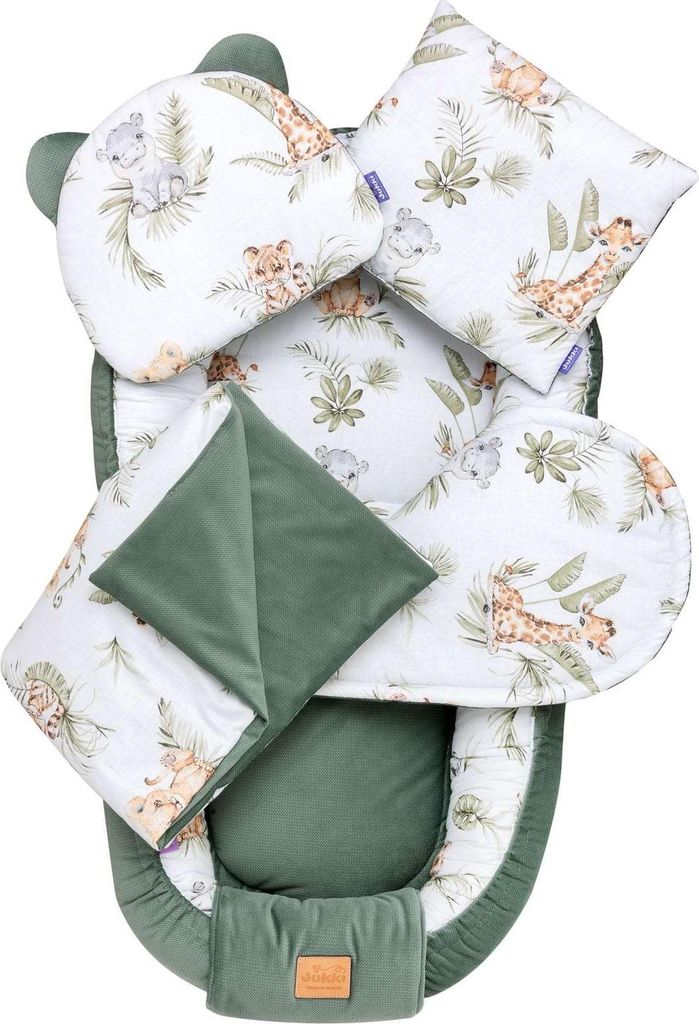 Savanna Fun & Olive Velvet 5-teiliges Set Comfort Babynest Produktbild 