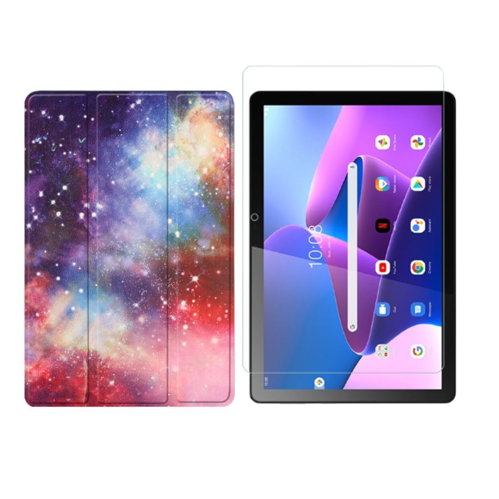 2in1 Set für Lenovo Tab M10 3. Generation 2022 TB-328F 10.1 Zoll Tablet mit Schutzhülle + Schutzglas mit Auto Sleep/Wake Hülle