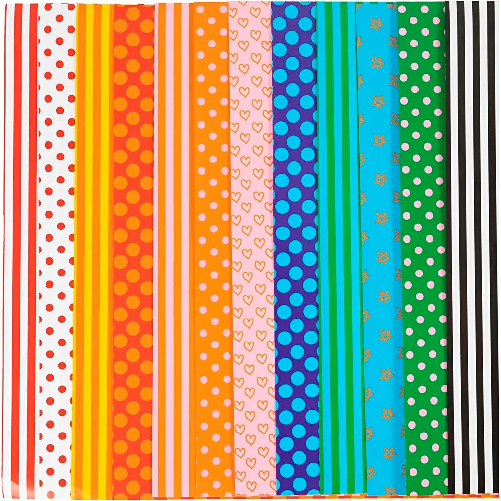 Papier brillant imprimé 32x48 cm couleurs assorties lot de 100 feuilles