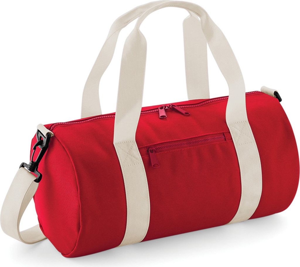 BagBase BG140S | Mini Barrel Bag / 40 x 20 x 20 cm - Farbe: Classic Red/Off White - Größe: 40 x 20 x 20 cm