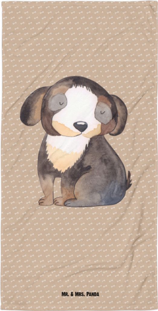 Mr. & Mrs. Panda Handtuch Hund Entspannen - Hundeglück - Geschenk, Schwarzer, Niedlich, Liebe, Strandtuch, Badehandtuch, Süß, Sprüche, Großes,...