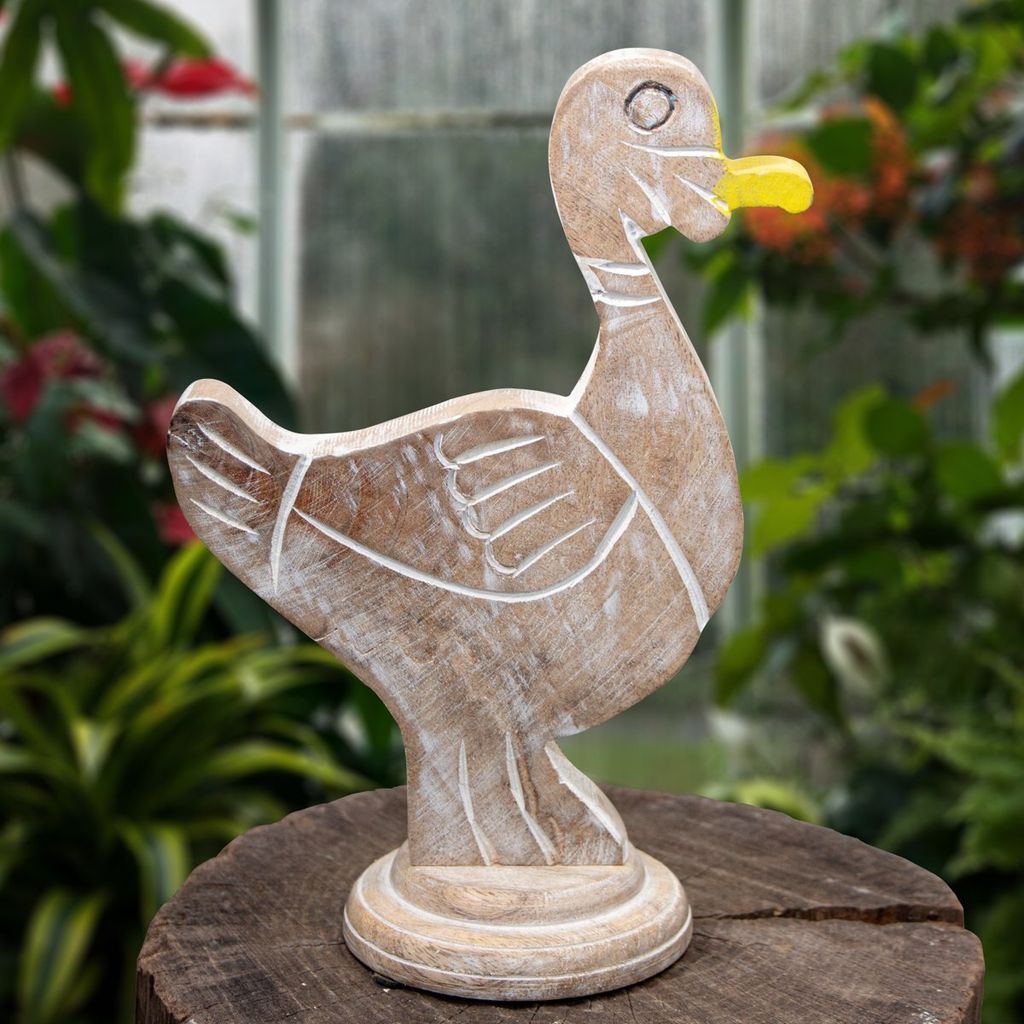 Skulptur, Ente, Holzfigur Tiere Tierfiguren Dekoration