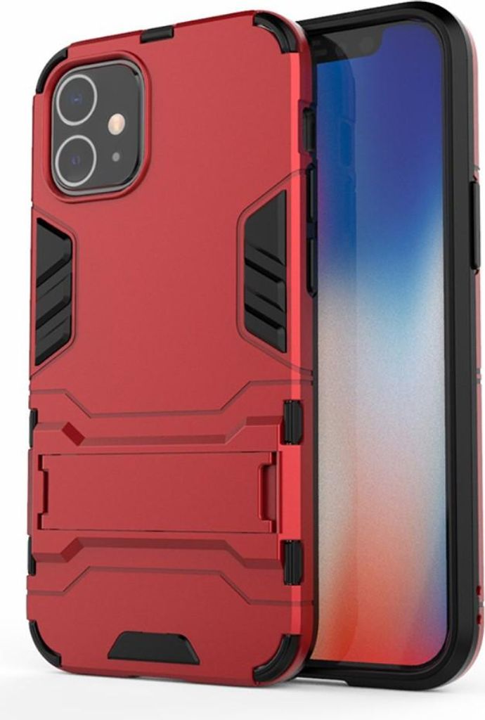 iPhone 12 Mini Hülle - Coverup Armor Ständer Back Cover - Rot