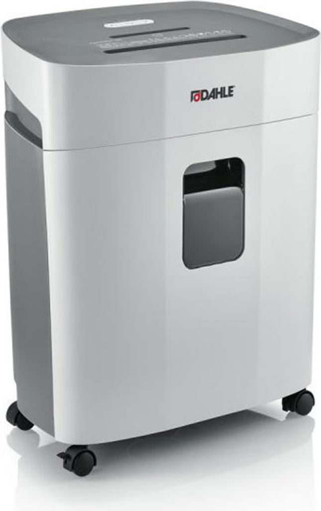 DAHLE PaperSAFE 380 Aktenvernichter mit Partikelschnitt P-4, 4 x 12 mm, bis 15 Blatt, lichtgrau
