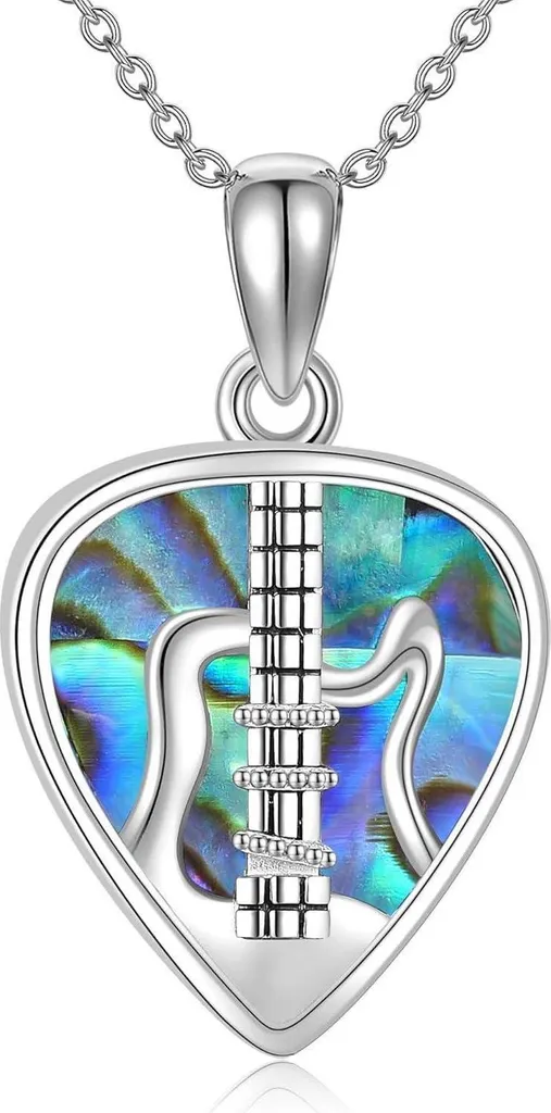 Bijou musique femme : pendentif guitare argent 925 et chaîne fine