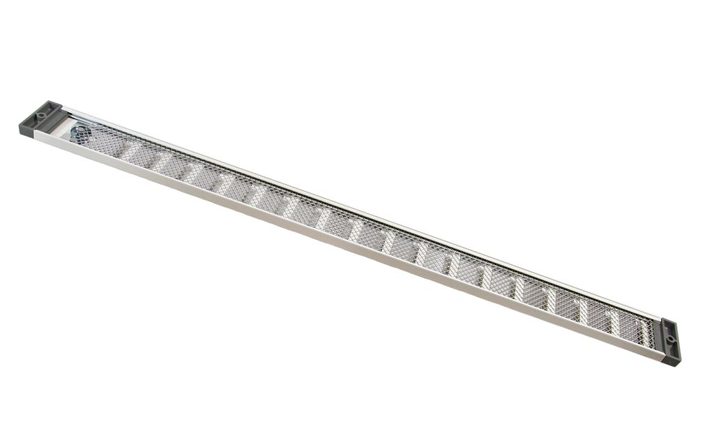 Lüftungsgitter LG 5015 SW Schiebegitter – 500x150 Mm, Aluminium Weiß, Mit Fliegengitter & Stufenloser Regelung
