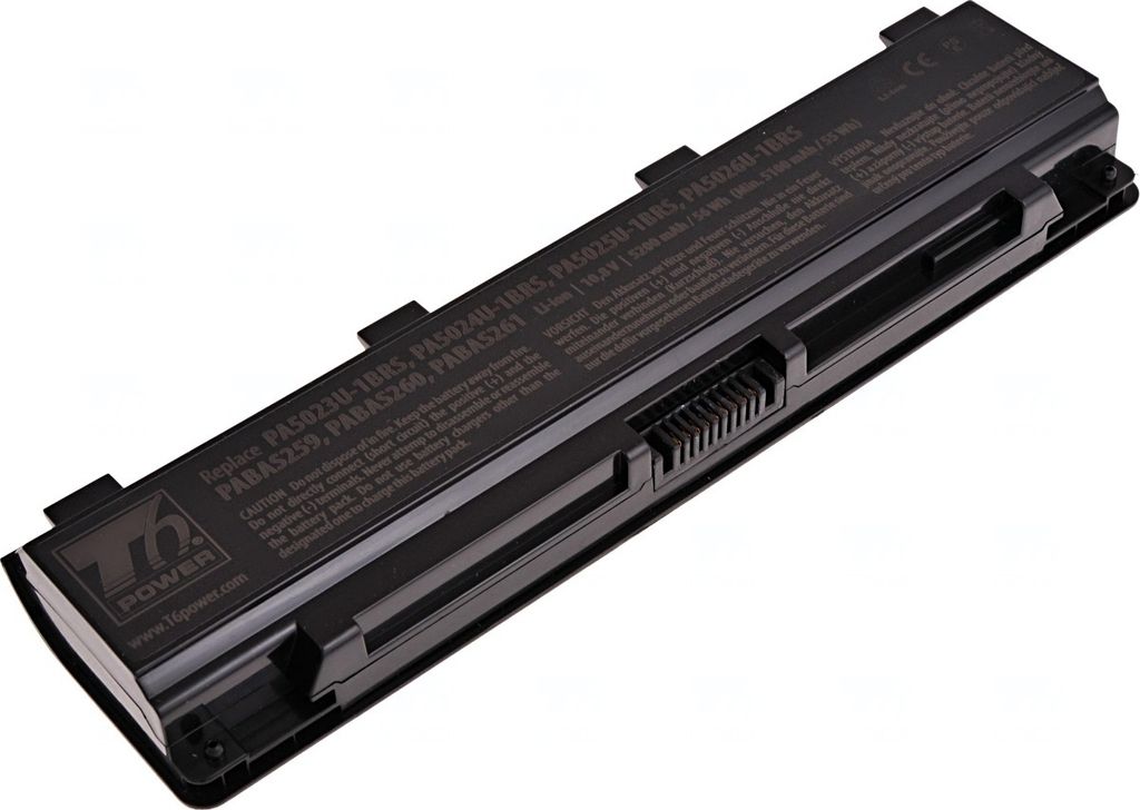 T6 Power Akku für Toshiba Satellite C50DT-A serie, Li-Ion, 10,8 V, 5200 mAh (56 Wh), schwarz