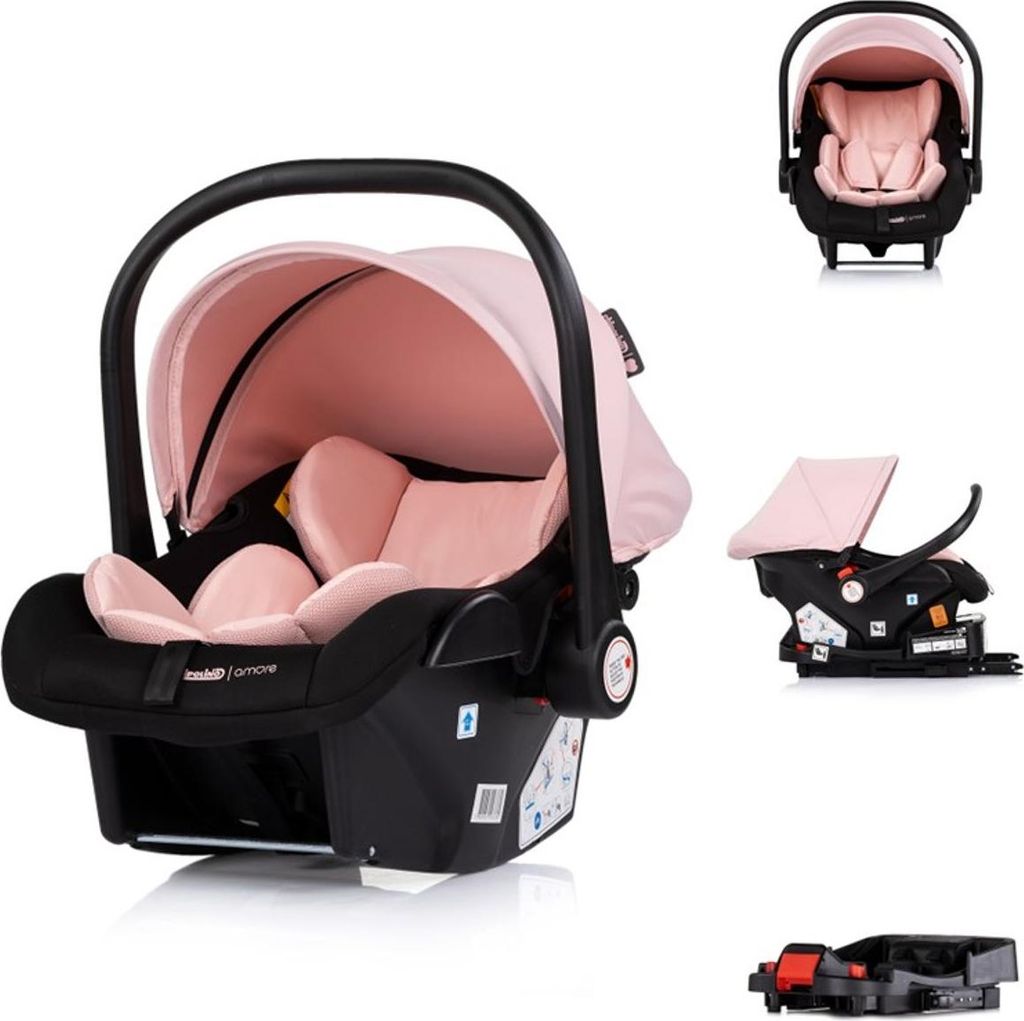 Chipolino Set Babyschale Isofix-Basis-Station Amore i-Size Gruppe 0+ (0 - 13 kg) rosa pink