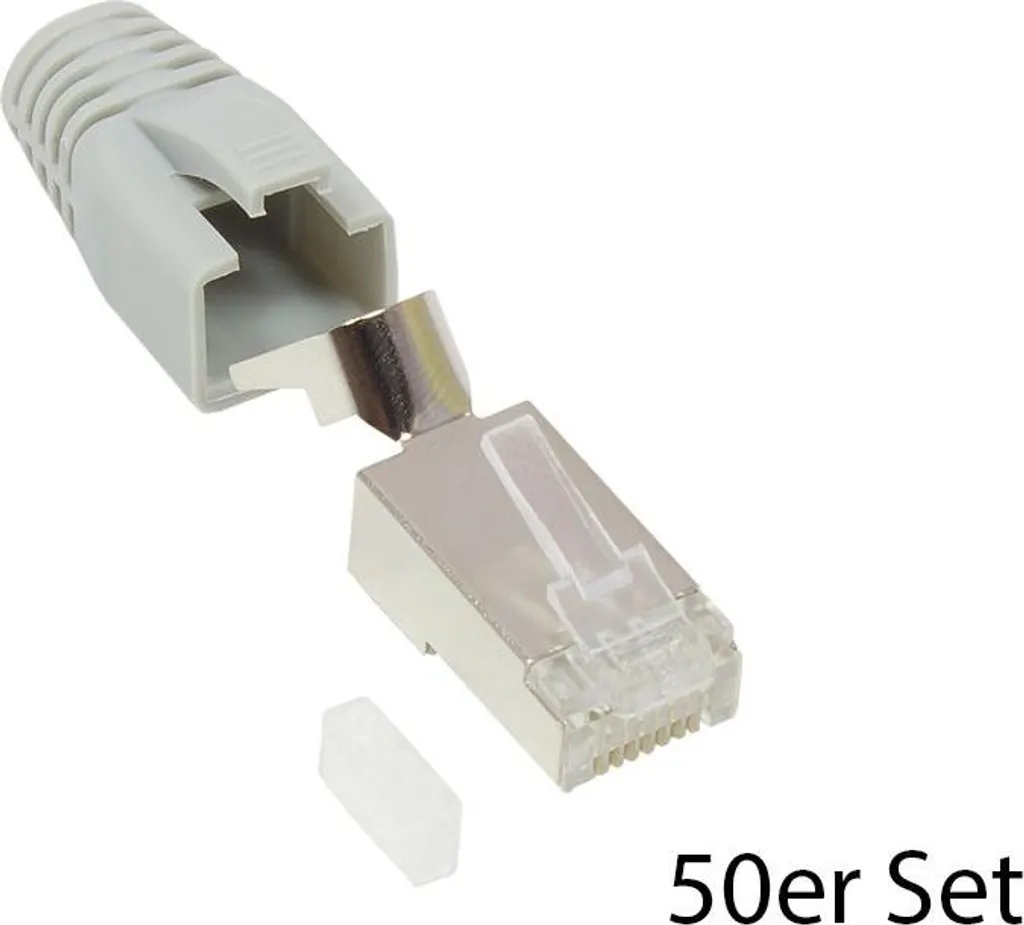 Connecteur RJ45 Cat.6A blindé haute vitesse gris - Pack de 50 unités FTP