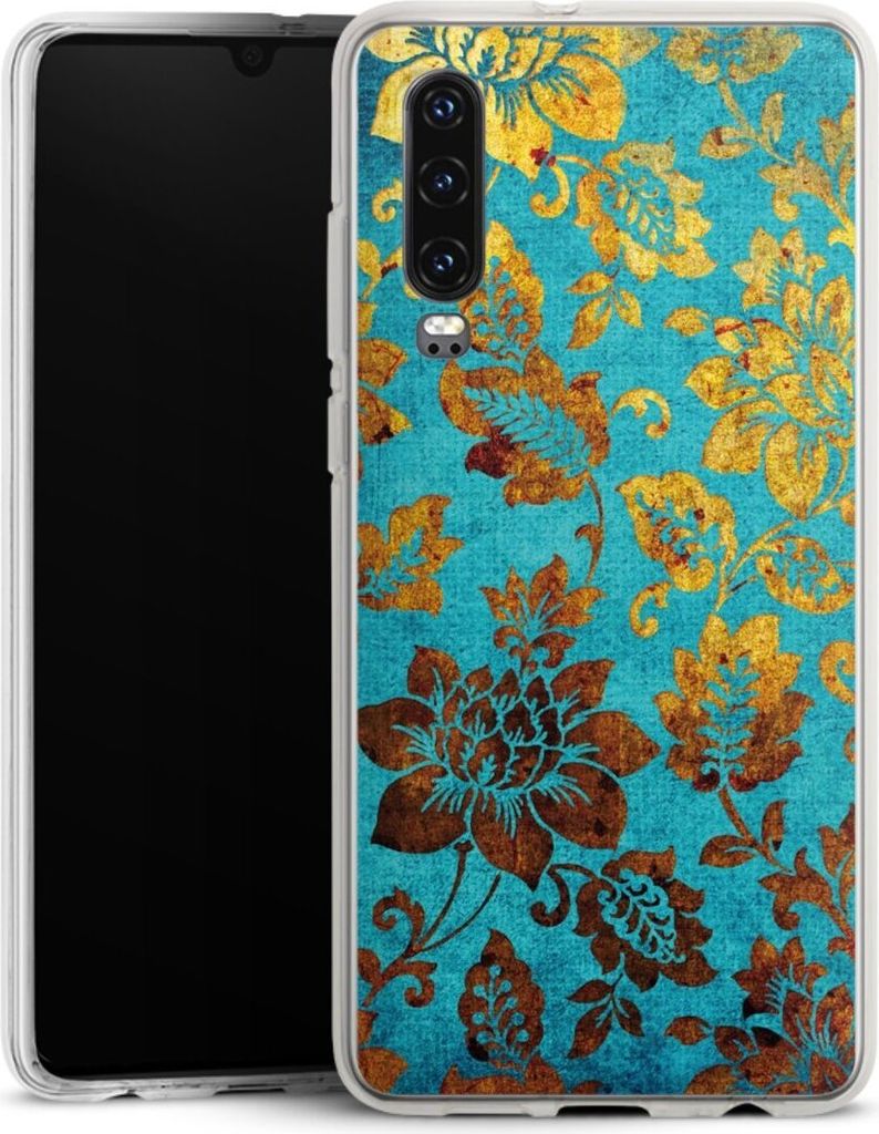DeinDesign Handyhülle für Huawei P30 Silikon Hülle Case Smartphone Schutzhülle Blumen Ornamente Vintage