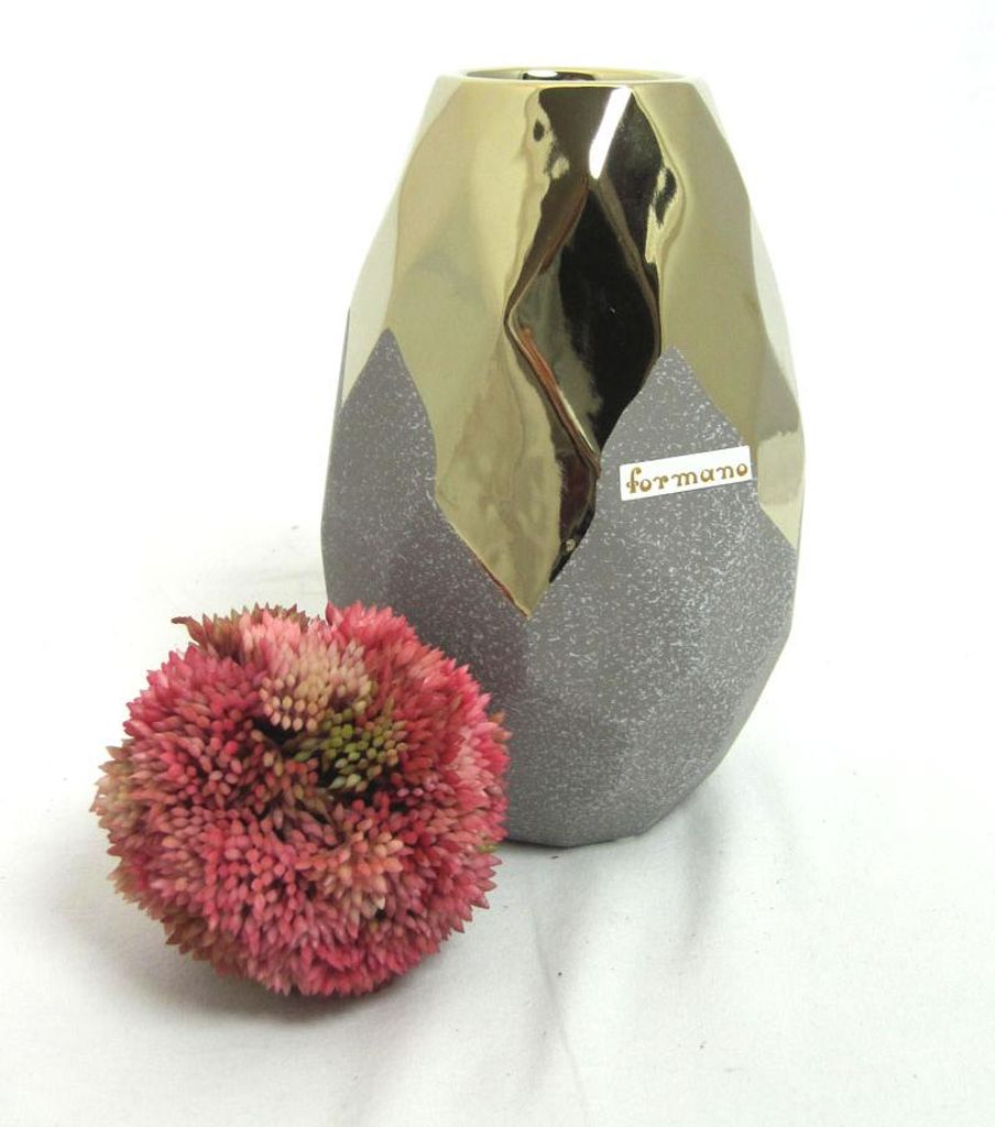 Keramik Vase Sand-Gold, ca.21x14 cm H/B