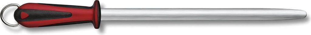 Dual Grip, Abziehstahl, 30 cm, Mikrofeinzug, oval, Schwarz/Rot