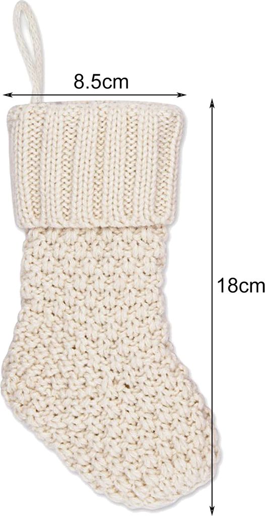 6 Stück gestrickter Weihnachtsstrumpf mit Hängeseil, verdickter Landhausstil, Weihnachtsbaumschmuck, Mantel, hängende Strümpfe