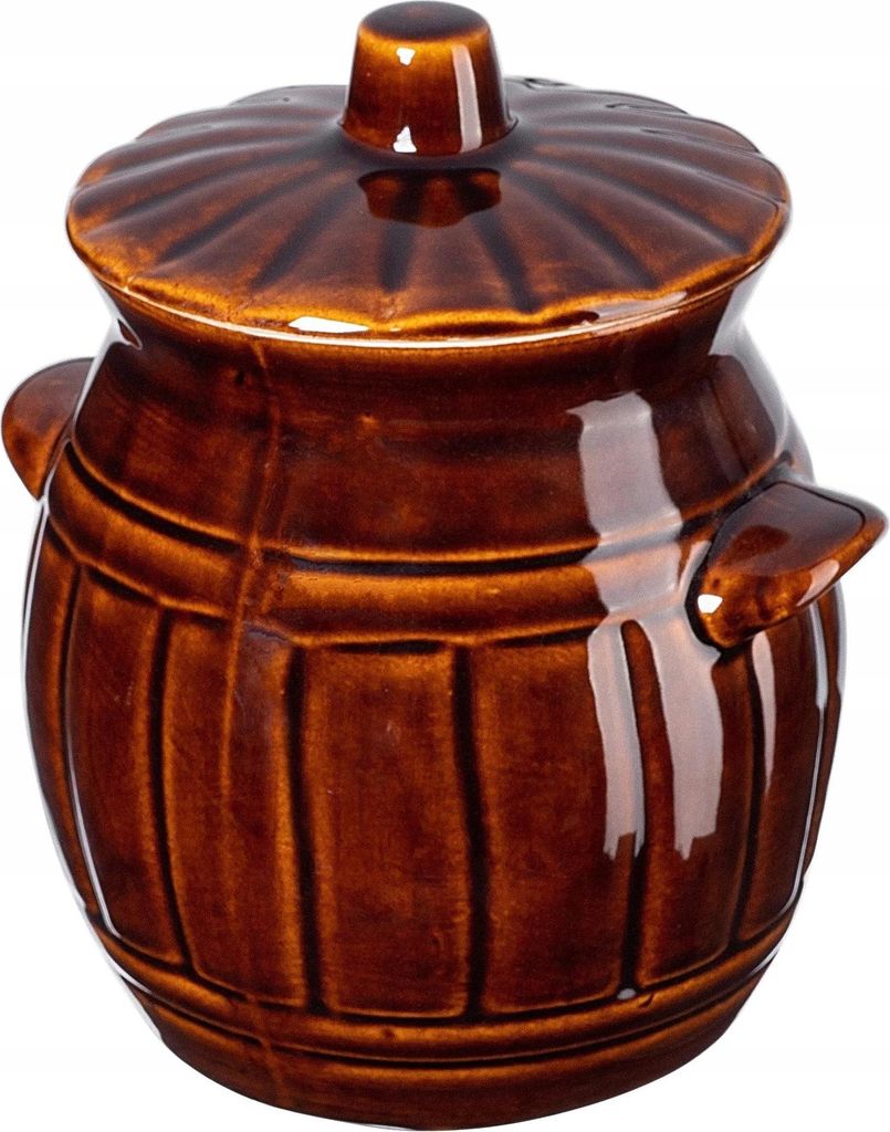 Glasbehälter - Fassförmiges Vorratsglas - Volumen 2,7 l - FCM- - Braunes Glas