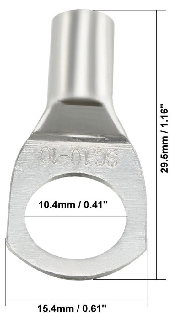 10Stk SC10-10 nicht ged?mmte Kupferterminal U Typ 10mm2 Draht Silber DE de