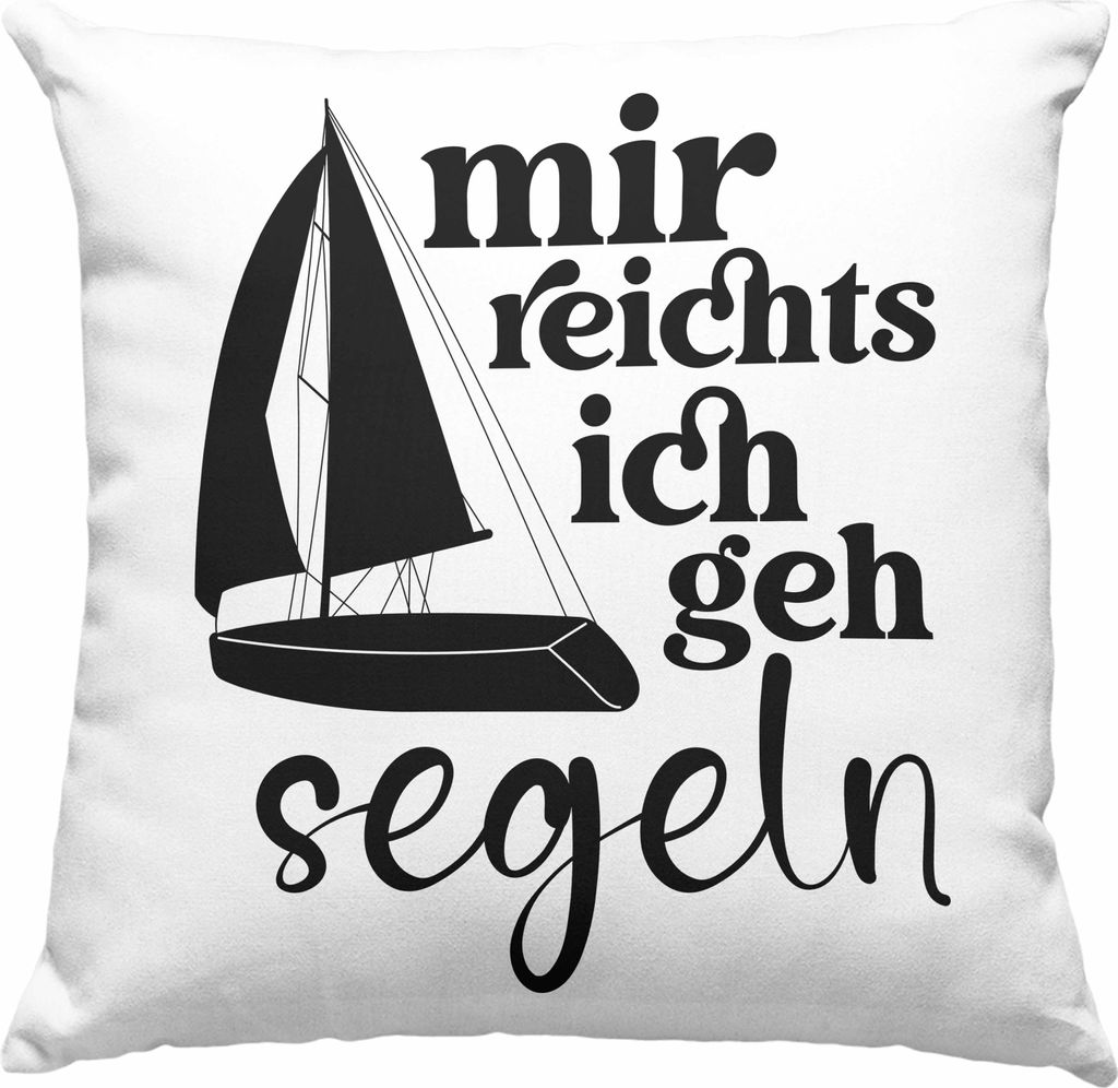 Trendation - Lustiges Segler Segelboot Deko-Kissen mit Füllung 40x40 mit Spruch Deko-Kissen mit Füllung 40x40 für Segler als Geschenkidee (Grün)