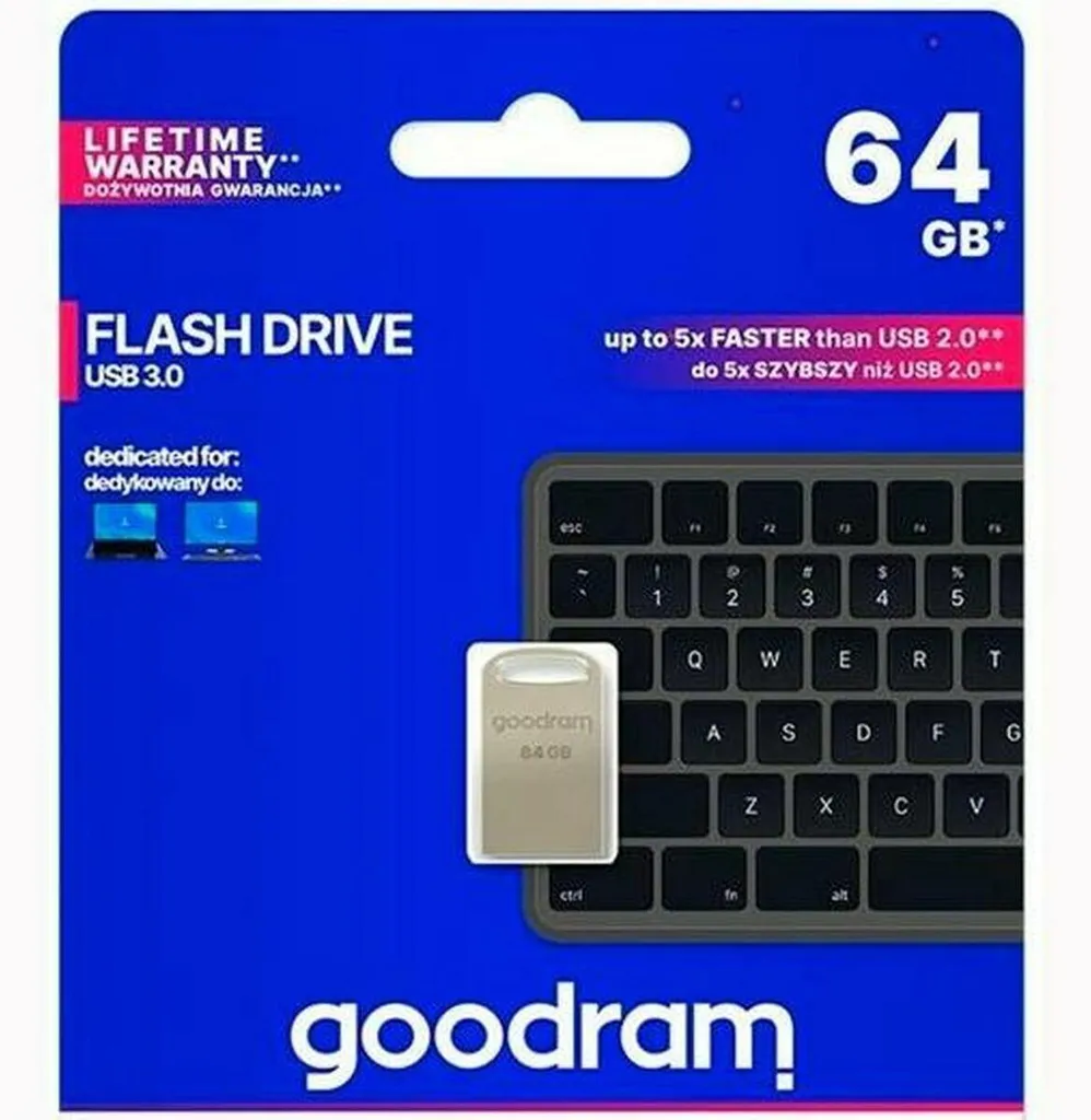 Clé USB 64 Go GoodRam UPO3 solide en métal pour éviter la perte de données