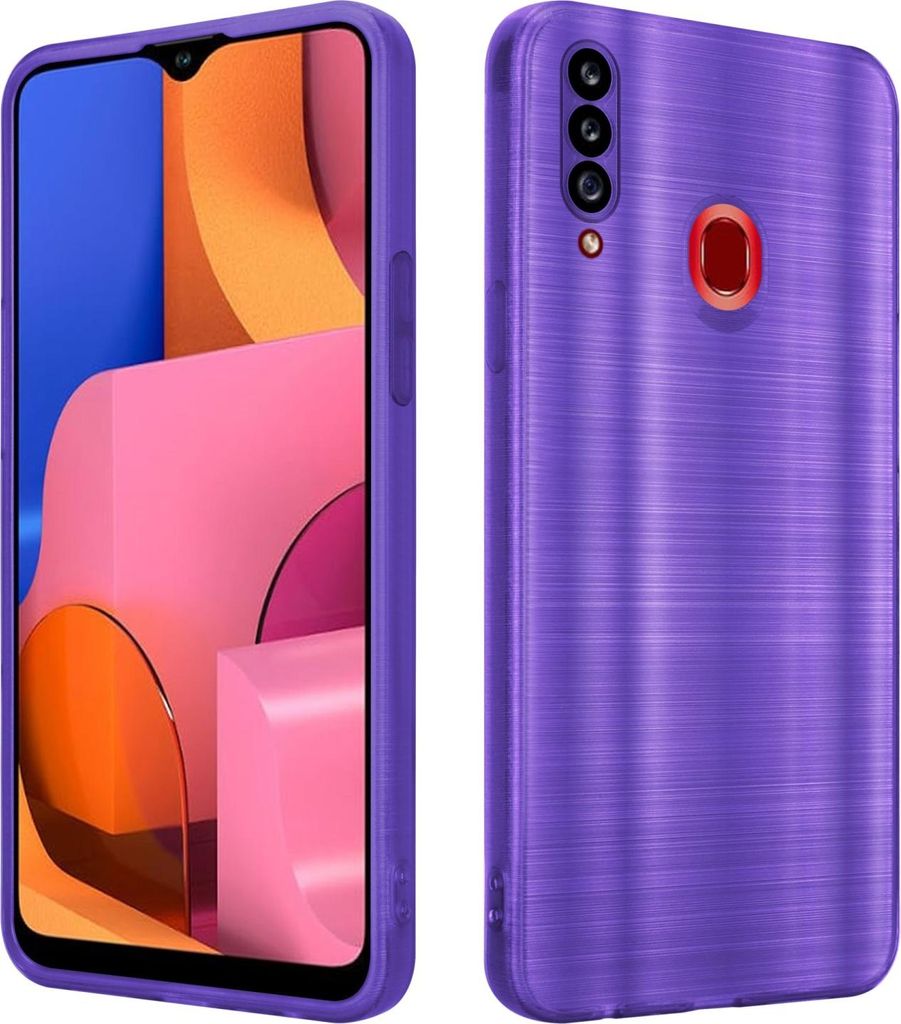 Cadorabo Hülle für Samsung Galaxy A20s Schutz Hülle in Lila Handyhülle TPU Silikon Etui Case