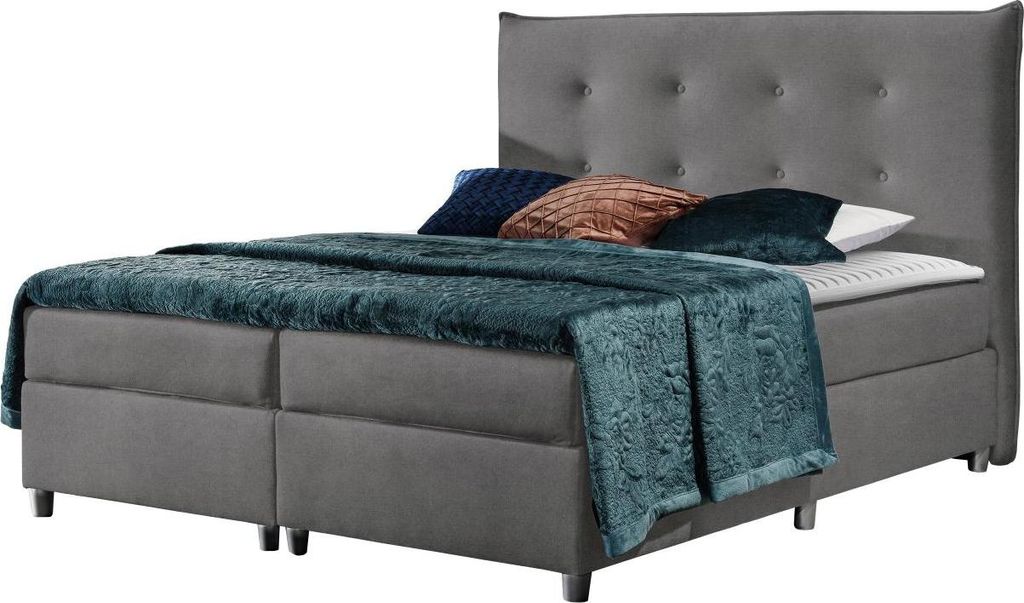 MIRJAN24 Boxspringbett Prato, Stilvoll Doppelbett, Modern Doppelbett, Schlafzimmer (Farbe: Zetta 304, Größe: 200x200 cm)