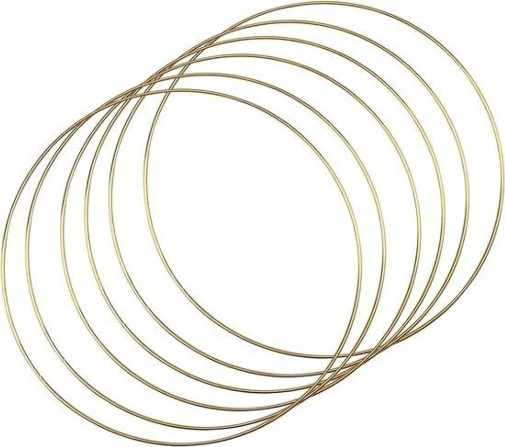 Couronne de fleurs métallique dorée 25 cm pour décoration de mariage