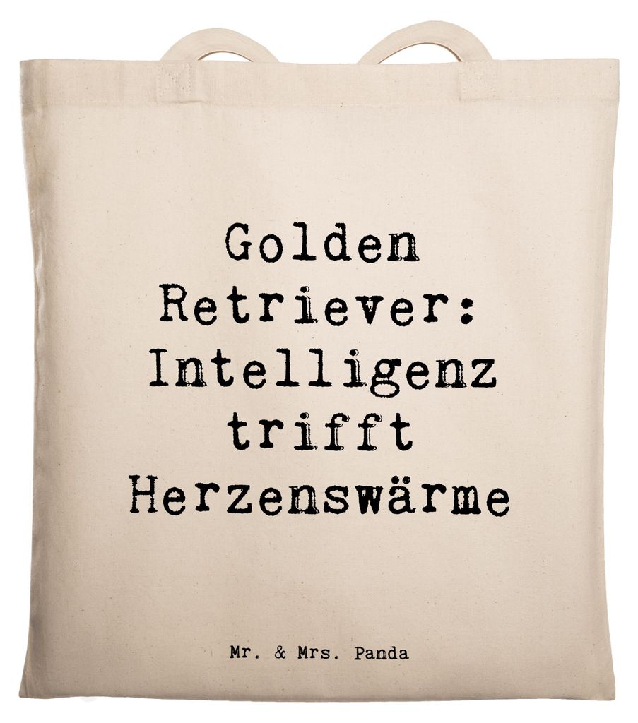 Mr. & Mrs. Panda Tote Bag Spruch Golden Retriever Liebe - Transparent - Geschenk, Hunderassen, Tasche, Haustierliebe, Jutebeutel, Hunde, Laptoptasc...