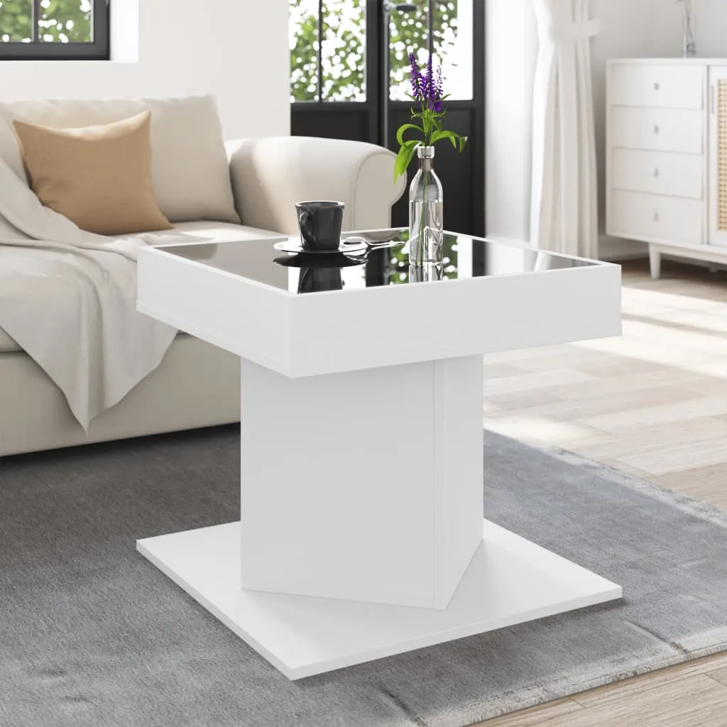 Tavolino vidaXL Bianco con Luci LED | Mobile Living 50x50x45 cm - 4