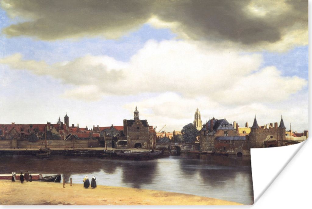 MuchoWow Poster Ansicht von Delft - Johannes Vermeer 160x120 cm - Foto Plakat