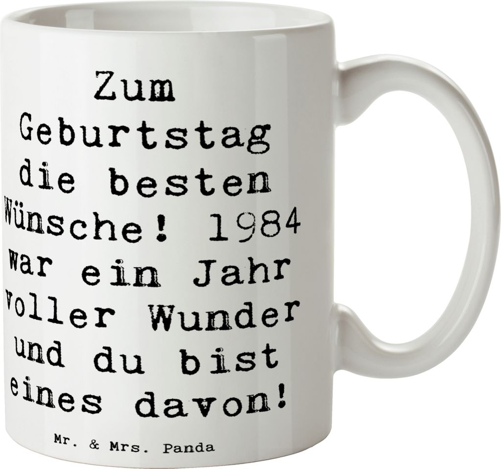 Mr. & Mrs. Panda Bedruckte Tasse Spruch 1984 Geburtstag - Produktbild 
