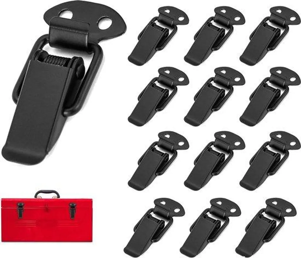 Lot de 12 serrures à levier en inox pour coffrets et caisses de transport