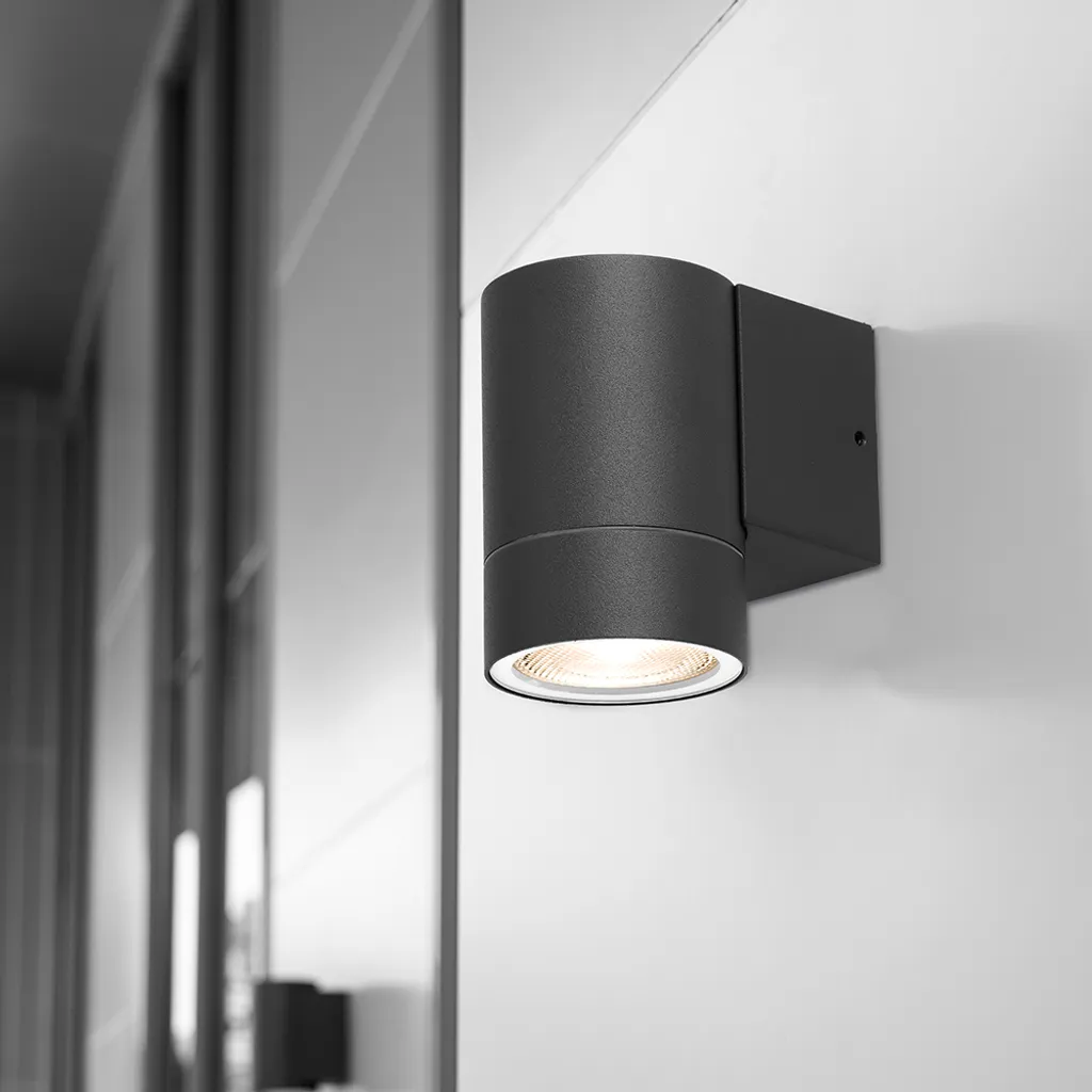 Applique Esterno Smart Ready GU10 Antracite IP44 - Design Cilindrico