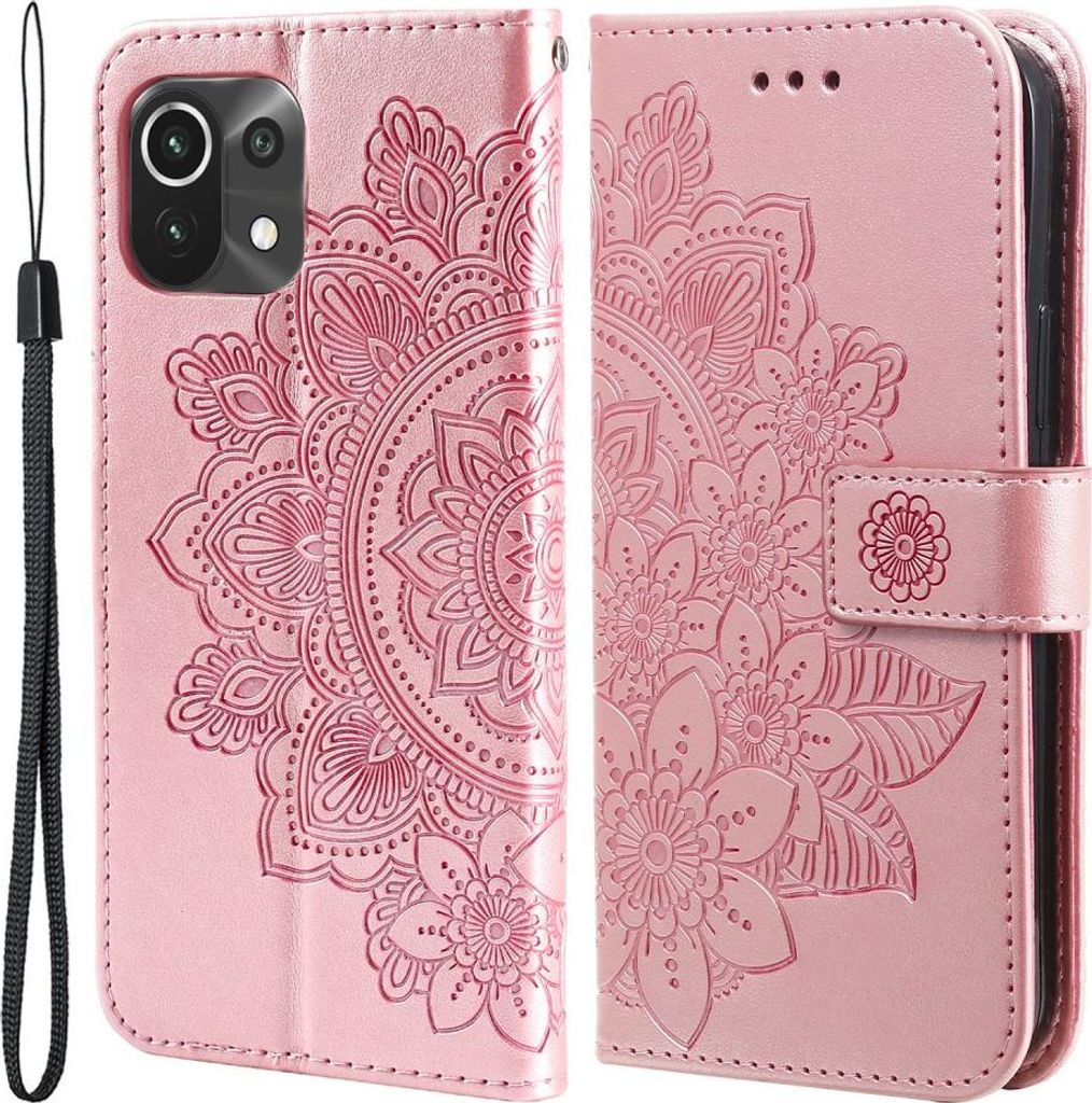 Xiaomi Mi 11 Lite (4G, 5G & NE) Hülle - Coverup Mandala Blumen Klapphülle - Rosa