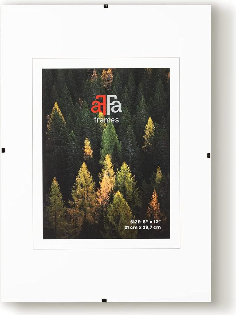 aFFa frames Rahmenloser Bilderhalter | Bilderrahmen | Acrylglas | mit Clips | für Fotos und Poster | Plakatrahmen | Cliprahmen | Posterrahmen | Pl...