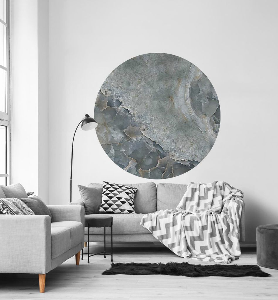 Fototapete Abstrakte Marmor Steinplatten rund, Material:Superior Vlies 350g/qm, Größe Tapete:130cm rund
