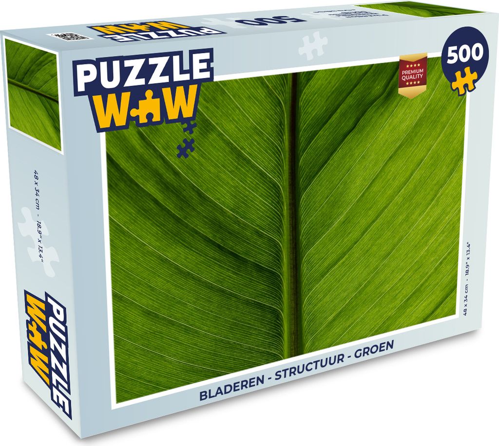 MuchoWow Puzzle 500 Teile Blätter - Textur - Grün - 500 Teile - Kinder - Selberbauen - Puzzlespiele