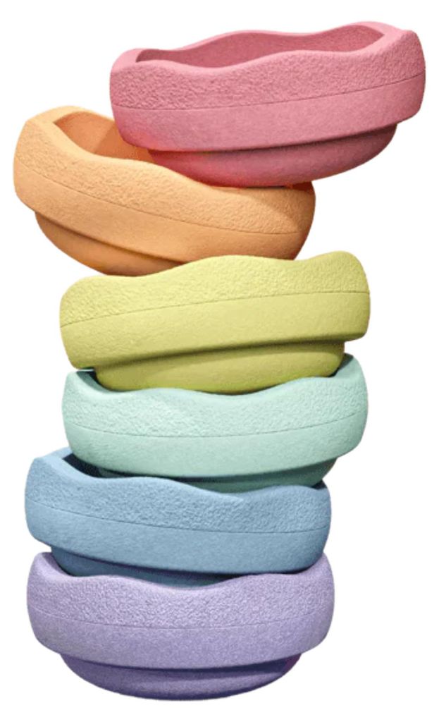 Sada 6 stohovacích kamenů Rainbow Pastel (světle Obrázek produktu 