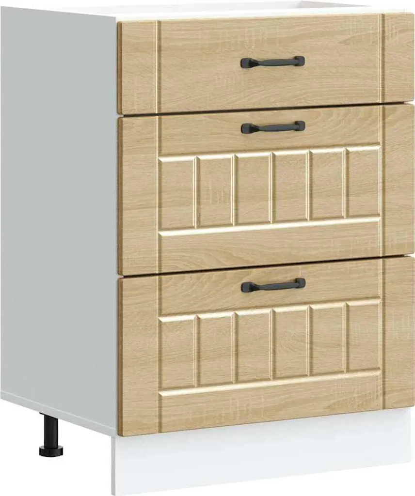 vidaXL Base da cucina Lucca Sonoma in legno di rovere