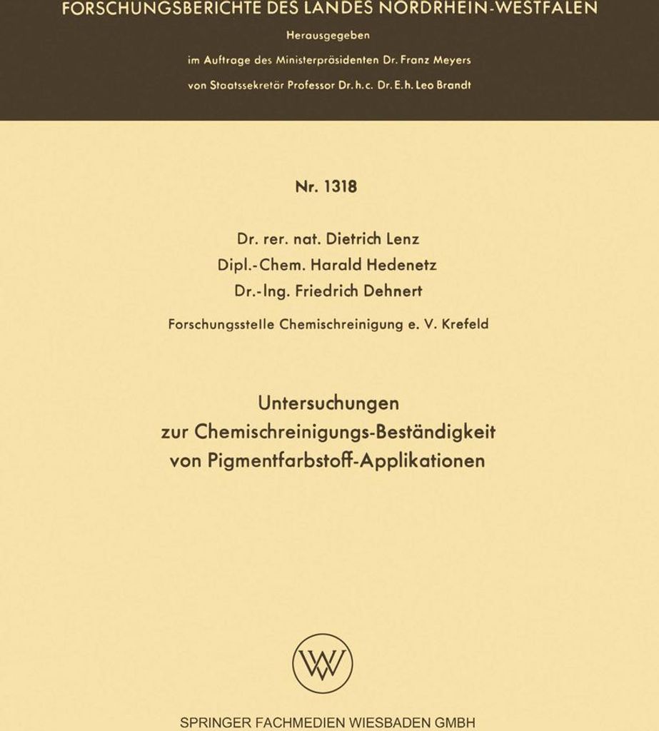 Untersuchungen zur Chemischreinigungs-Beständigkeit von Pigmentfarbstoff-Applikationen