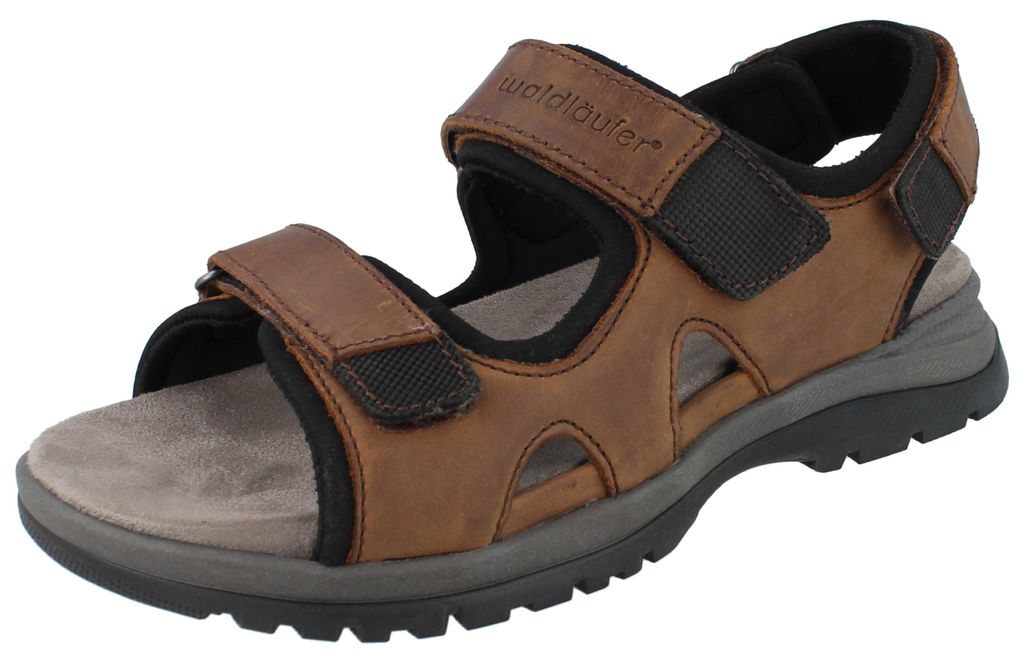 WALDLÄUFER H-Taro Herren Sandale braun Textil Leder - Produktbild 