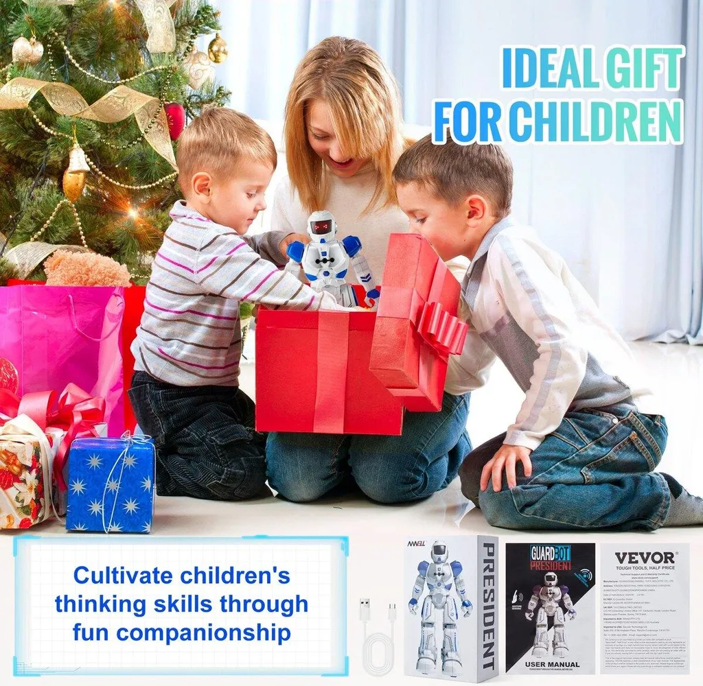 Robot RC programmable intelligent et télécommandé pour enfant bleu - 7