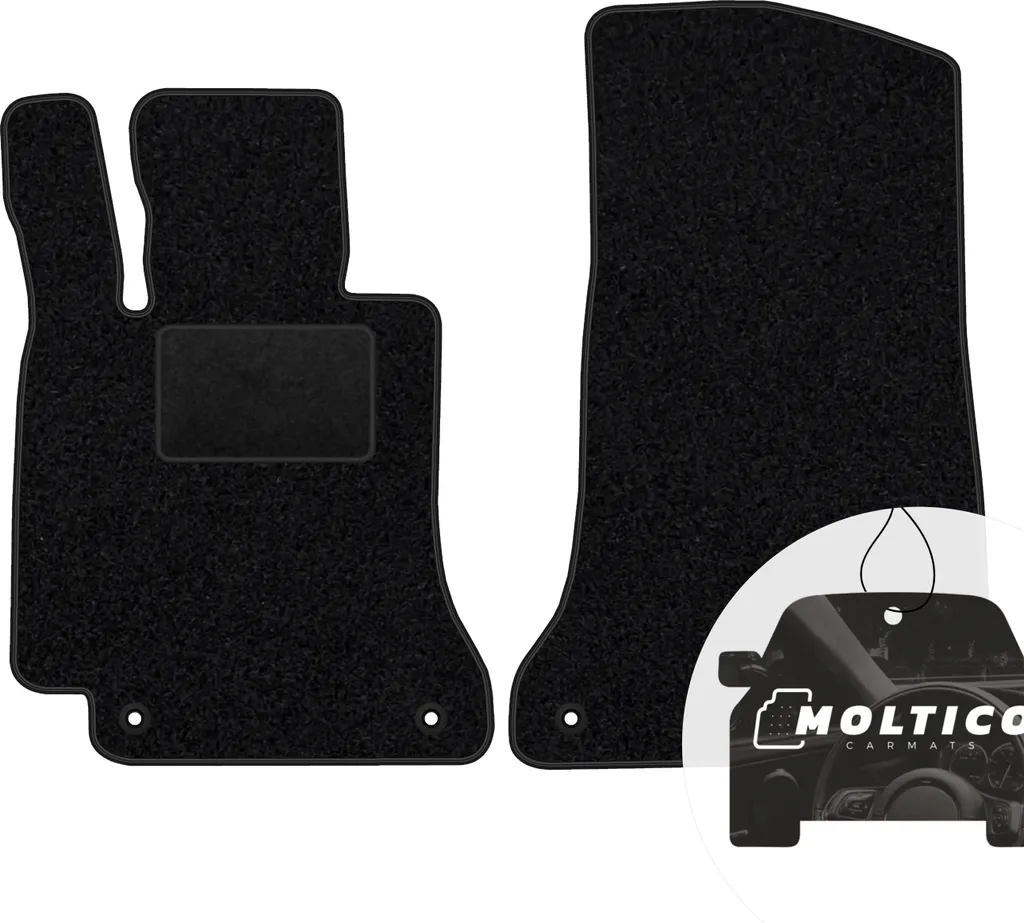 Set 2 Tappetini Anteriori moto-MOLTICO Velour Nero per Mercedes W205
