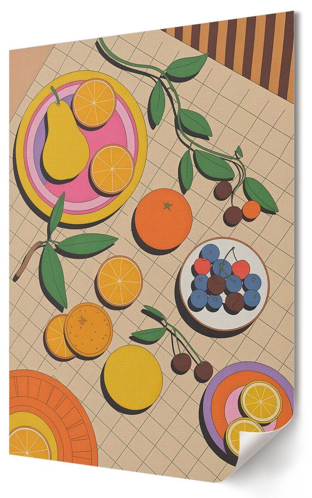 Früchtefest- Kunstdruck A2 (42x59 cm) - Ausdrucksstark, modern- Wandbild für Wohnzimmer Schlafzimmer & Flur, Modernes Poster Wanddeko, Ungerahmt