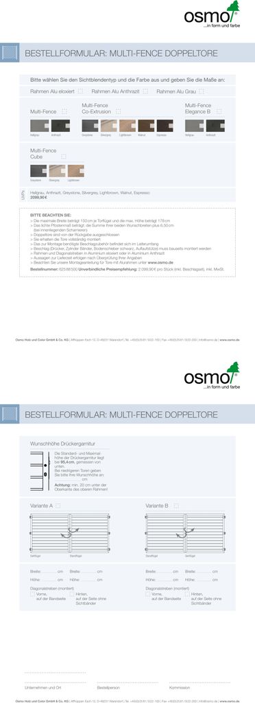 OSMO Multi-Fence Doppeltor auf Maß inkl. Beschlagset