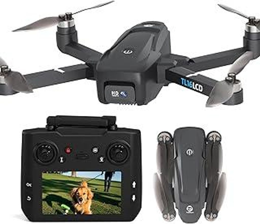 Drohne mit Kamera 4K für Erwachsene, Drohne mit 4,5 LCD Fernbedienung Follow Me Automatische Rückkehr 5G Langstreckenübertragung GPS Drone RC Q...