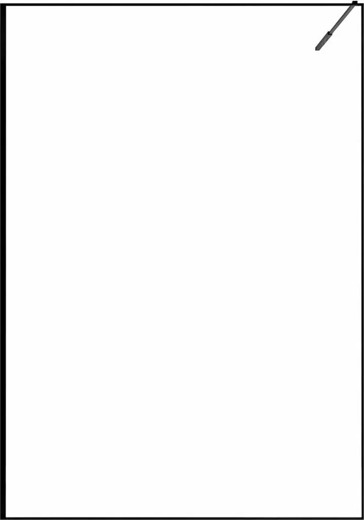 Walk-in de Douche Italienne 140x200 cm Verre Anticalcaire et Cadre Noir