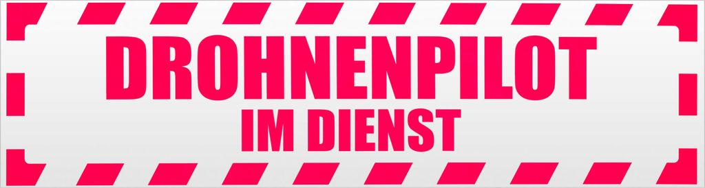 Kiwistar Drohnenpilot Dienst gestreift Magnetschild Schild magnetisch - 45cm Neonpink - Magnetfolie für Auto PKW Kfz
